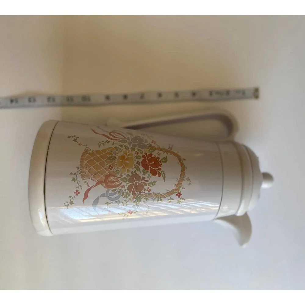 Vintage King White Flower Basket‎ Coffee Carafe Thermo Pitcher